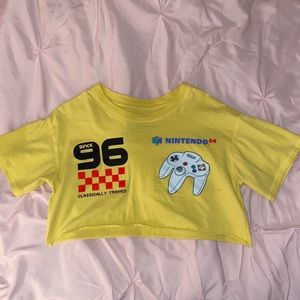 UNIF Tops - Yellow Nintendo Crop Top UNIF Tops - Yellow Nintendo Crop Top